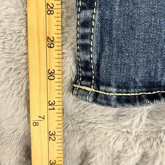 Vigoss Jeans Women 24 Slim Boot Mid Rise Medium Wash Stretch Denim Embroidered - Picture 8 of 9
